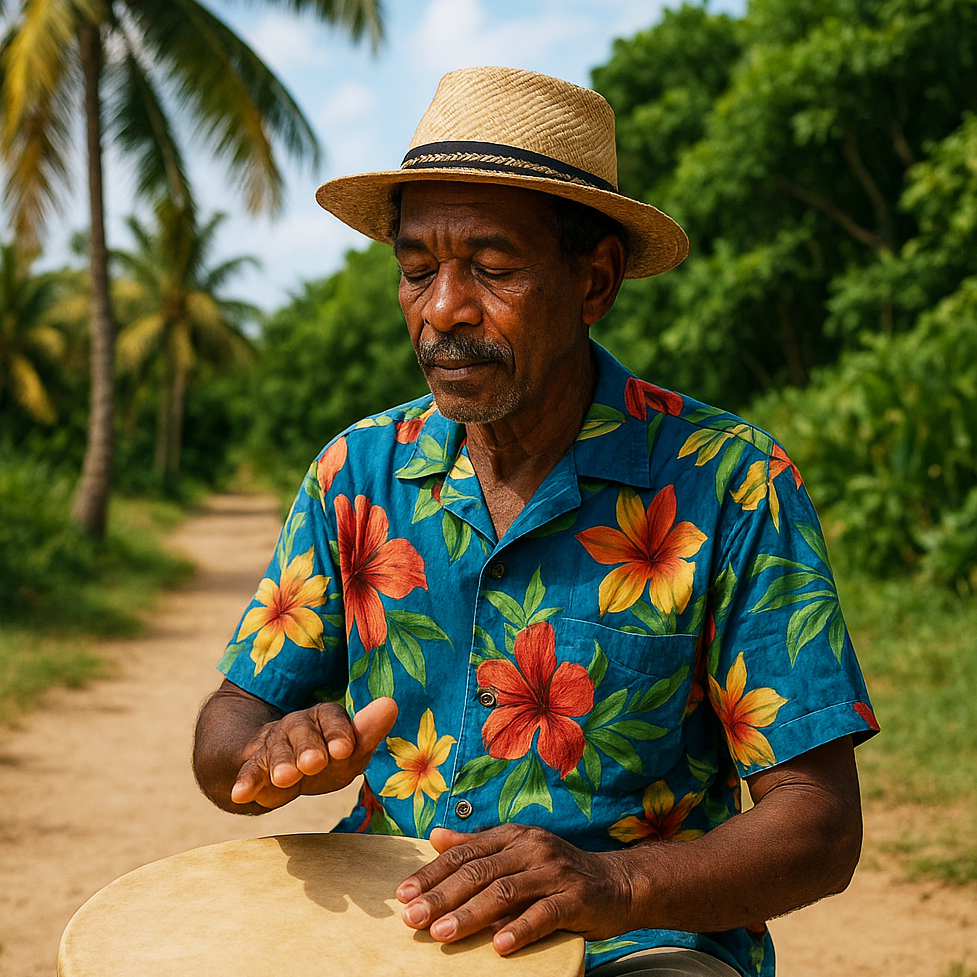 Musicien Séga Ravane île Maurice