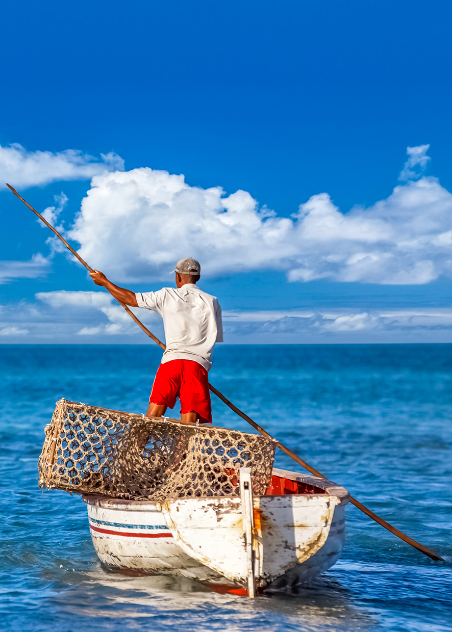 Pêcheur mer île Rodrigues 
