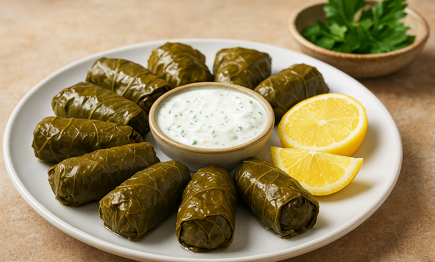 dolmadakia feuilles de vigne farcies cuisine crétoise Crète